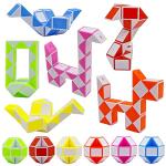 12 Pack Mini Fidget Snake Cube Puzzle Toys