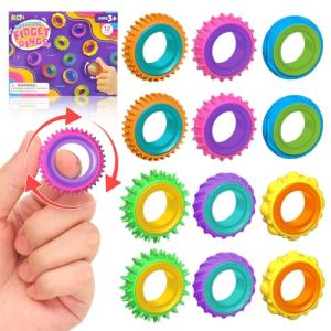 12 Pack Fidget Rings for Kids - Stress Relief