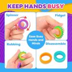 12 Pack Fidget Rings for Kids - Stress Relief
