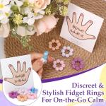 5 Pack Colorful Spiky Bead Fidget Rings