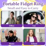 5 Pack Colorful Spiky Bead Fidget Rings