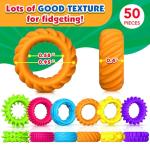 50 Pack Fidget Rings - Sensory Toys for Kids