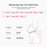 Pink Strawberry Cat Collars with Heart Pendants, 2 Pack