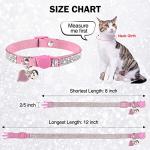Sparkly Breakaway Cat Collar with Bell, Pink