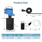 DaToo 120GPH Adjustable Aquarium Filter for 5-15 Gallons