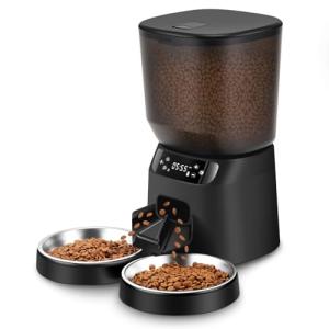 Automatic Double Cat Feeder with Timer and Bowls