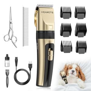 Quiet Rechargeable Dog Grooming Clippers, Adjustable Comb