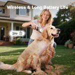 Quiet Rechargeable Dog Grooming Clippers, Adjustable Comb