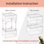 Magnetic Button Reptile Tank Enclosure - 12"x8"x6