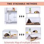 Magnetic Button Reptile Tank Enclosure - 12"x8"x6