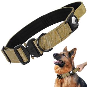 Tactical Dog Collar with AirTag Holder - Large