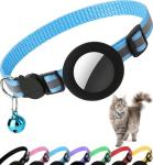 Blue Reflective Cat Collar with AirTag Holder