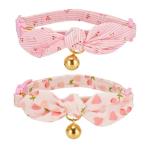YUDOTE Adjustable Bowtie Cat Collar Set - Pink
