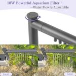 VILLNO 10W Adjustable 3-in-1 Aquarium Filter