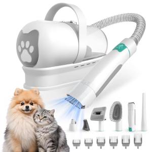 Dog Grooming Vacuum Kit with Clipper & Grinder