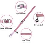 Heart Bling Cat Collar with Safety Belt - Pink