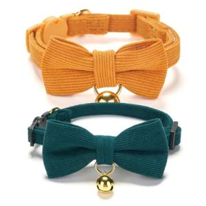 Ewinoom Adjustable Bow Tie Cat Collars - 2 Pack