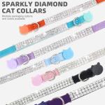 Soft Velvet Cat Collars with Bling - 2 Pack