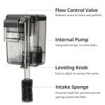 NICREW Slim Quiet Aquarium Filter for 5 Gallons