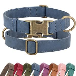 Stylish Adjustable PU Leather Dog Collar for Small Dogs