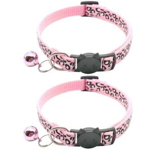 Leopard Pattern Reflective Cat Collars with Bells