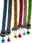 Leopard Pattern Reflective Cat Collars with Bells