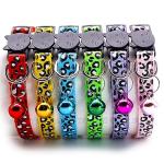 Leopard Pattern Reflective Cat Collars with Bells