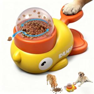 Duck-Shaped 2-in-1 Dog Treat Dispenser Toy