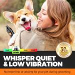 Quiet Dog Nail Grinder with LED Lights and 2 Speeds