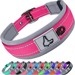 Joytale Reflective Neoprene Dog Collar for Large Dogs
