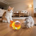 Interactive Duck-Shaped Cat Treat Dispenser Toy