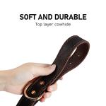 DAIHAQIKO Heavy Duty Leather Dog Collar - Brown