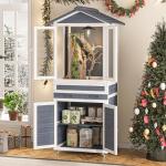 Large Wooden Reptile Tank with Storage and Wheels