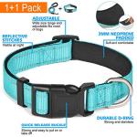 Ladoogo Adjustable Reflective Neoprene Dog Collar and Leash