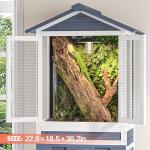 Large Wooden Reptile Tank with Storage and Wheels