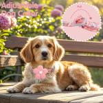 Cute Flower Dog Collar with Bell for Medium Dogs