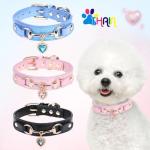 Bling Diamond Heart Charm Dog Collar for Small Dogs