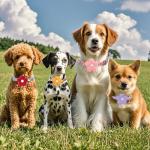 Cute Flower Dog Collar with Bell for Medium Dogs