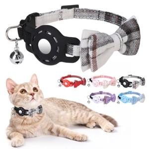 Cute GPS Cat Collar with AirTag Holder