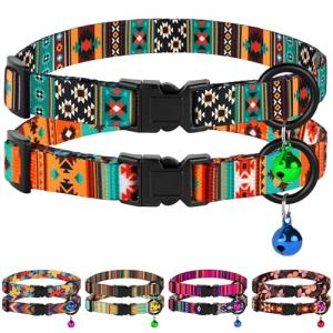 Cute Breakaway Cat Collars with Bells - 2 Pack
