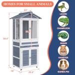 Large Wooden Reptile Tank with Storage and Wheels