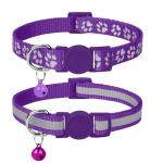 Reflective Breakaway Cat Collar with Bell, 2 Pack