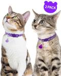 Reflective Breakaway Cat Collar with Bell, 2 Pack