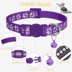 Reflective Breakaway Cat Collar with Bell, 2 Pack