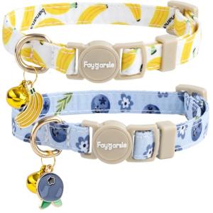 Blueberry Banana Cat Collars with Breakaway Safety Bells