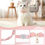 Adjustable Pink Cat Collar with Bowtie and Pendant