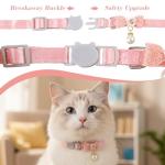 Adjustable Pink Cat Collar with Bowtie and Pendant