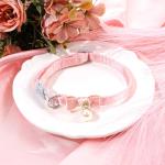 Adjustable Pink Cat Collar with Bowtie and Pendant