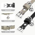 Soft Leather Cat Collars with Bells - 2 Pack