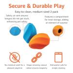 Durable Rubber Dog Treat Dispensing Chew Toy 2-Pack